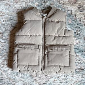 Kids Tan Puffer Vest